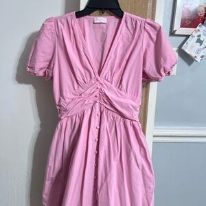 Pink Lily Ruched Pink Mini Dress